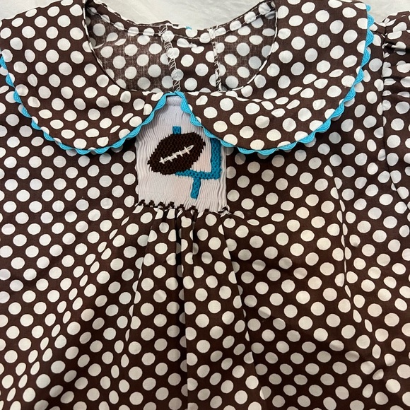 Smockadot kids Smocked Football Polka Dot Dress 24 M - Picture 2 of 5